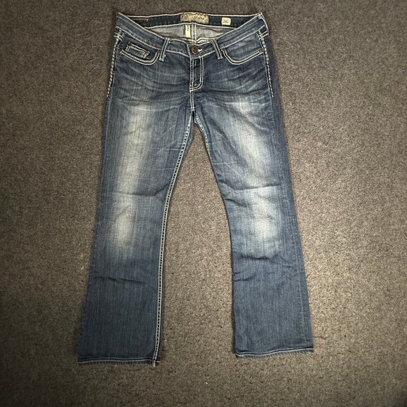 BKE Denim - BKE Starlite Flare Jeans Womens 29L Medium Wash Blue Contrast Stitch Low Rise